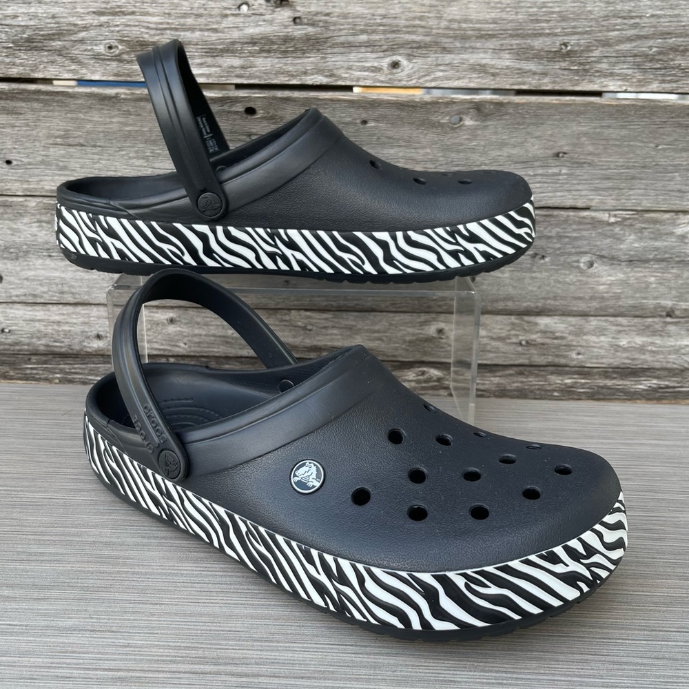 Crocs Classic Zebra Animal Print Clog Shoes /MsSz 11 Gem